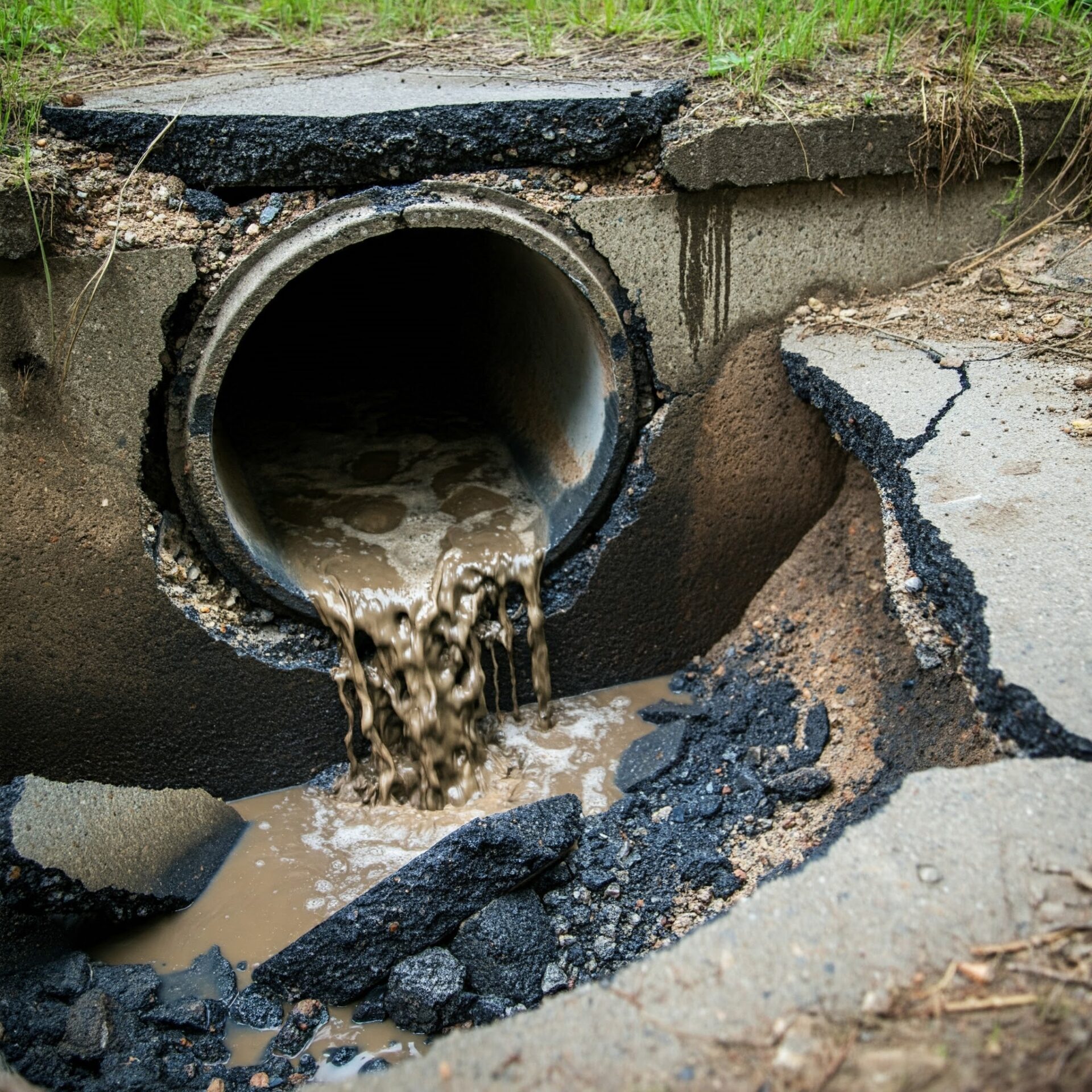 Broken Sewer Line