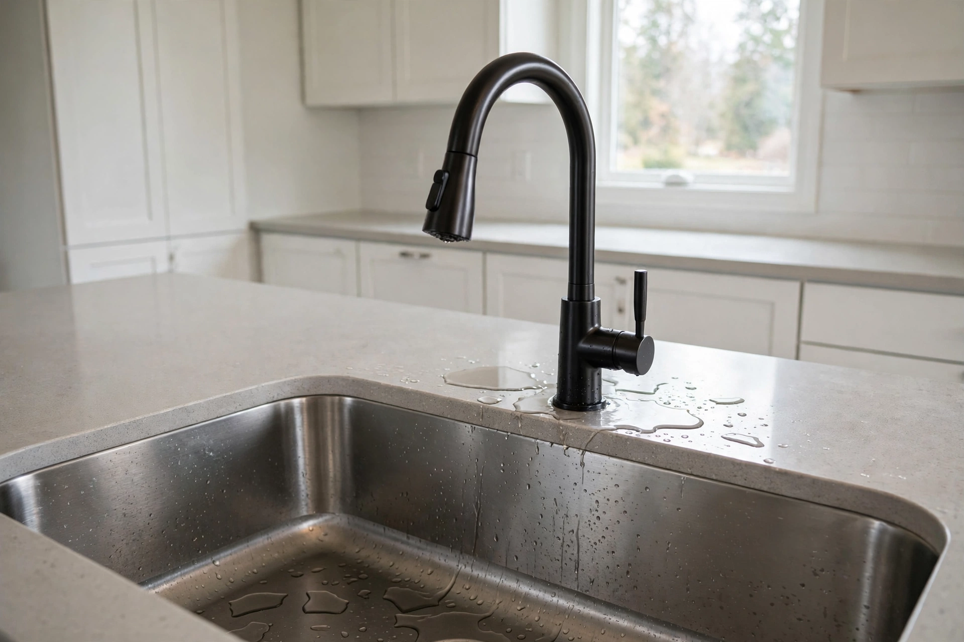 kitchen faucet leaking at base