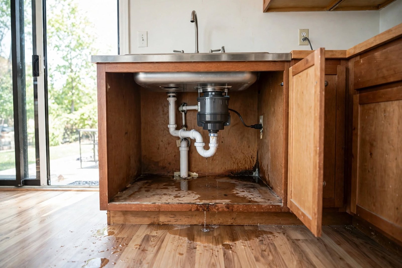 garbage disposal leaking under sink